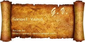 Gansel Vazul névjegykártya